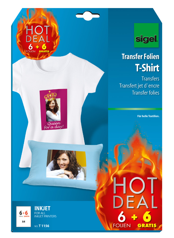 sigel T-Shirt Inkjet-Transfer-Folien , HOT DEAL,  Aktion,197my