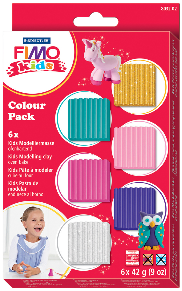 FIMO kids Modelliermasse-Set Colour Pack , girlie, , 6er Set
