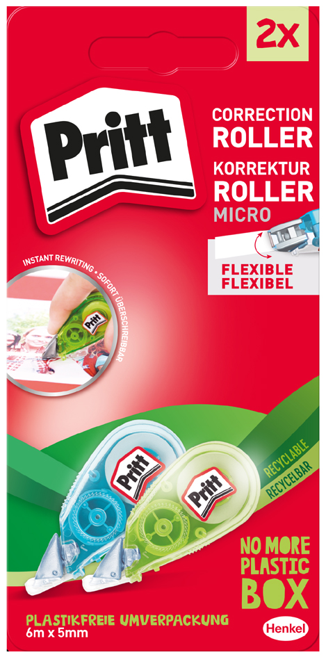 Pritt Korrekturroller Micro Roller, 2er Blisterkarte