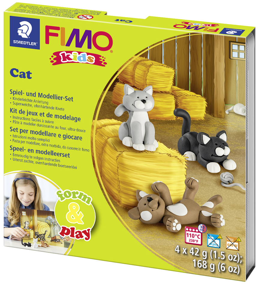 FIMO kids Modellier-Set Form & Play , Cat, , Level 2