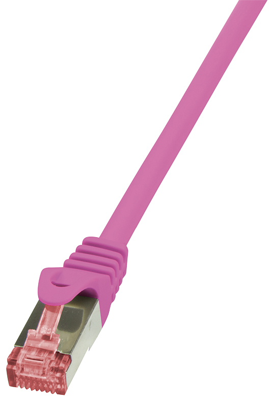 4052792021653 - CQ2019S RJ45 Netzwerkkabel Patchkabel cat 6 s ftp 025 m Pink Flammwidrig mit Rastnasensc - Logilink