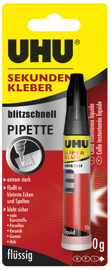 UHU Sekundenkleber blitzschnell PIPETTE, 10 g