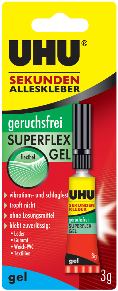 UHU Sekundenkleber SUPERFLEX GEL, 3 g in Tube