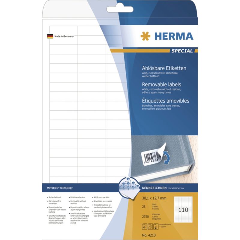 HERMA Universal-Etiketten SPECIAL, Durchmesser 40 mm, wei