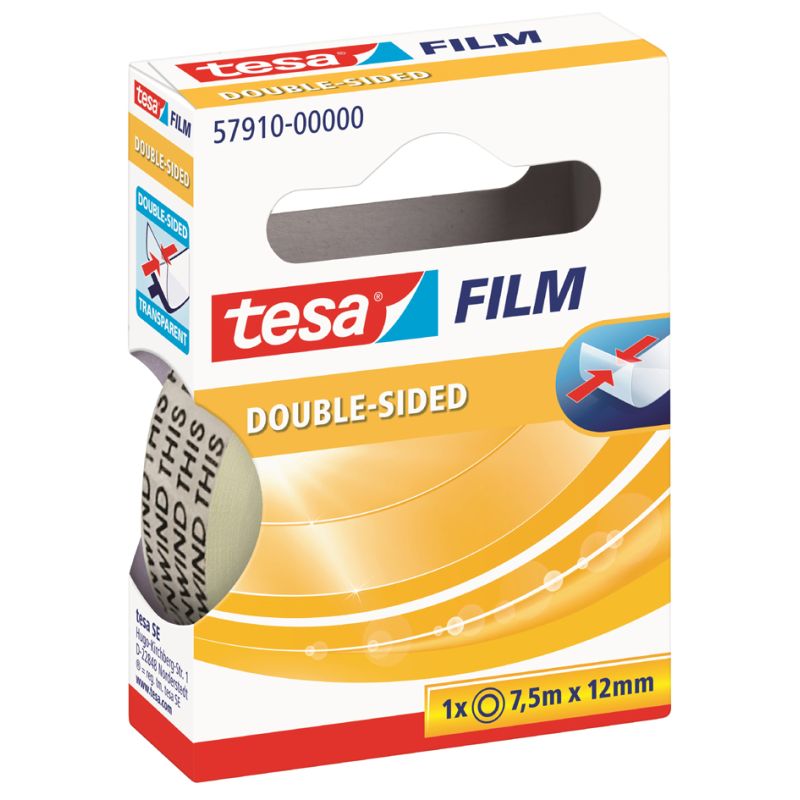 tesa Film, doppelseitig, transparent, 12 mm x 7,5 m