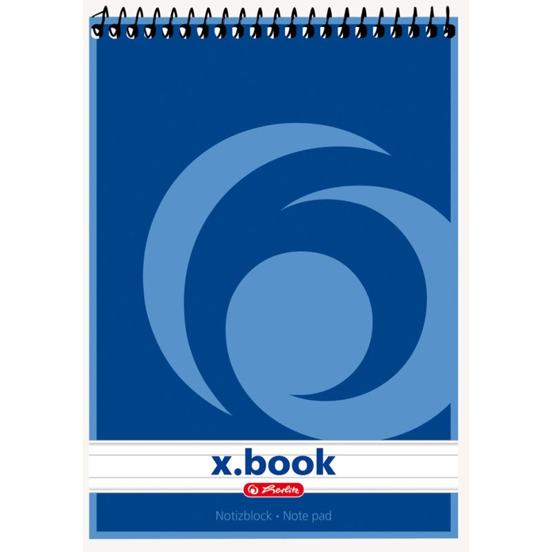 herlitz Spiralnotizblock x.book, DIN A6, 50 Blatt, liniert