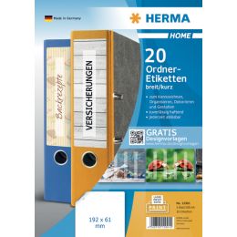 HERMA HOME Ordnerrcken-Etiketten, 192 x 61 mm, wei