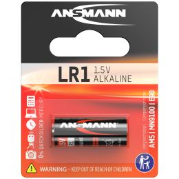 ANSMANN Alkaline Rundzelle LR1, 1,5 Volt, 1er-Blister