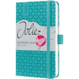 sigel Taschenkalender Jolie Flair 2025, Kunstleder, A6, blau