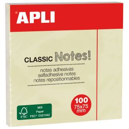 APLI Haftnotizen CLASSIC Notes!, 75 x 50 mm, gelb