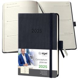 sigel Buchkalender Conceptum 2025, ca. DIN A5, schwarz