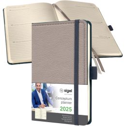 sigel Taschenkalender Conceptum Design Casual 2025, A6,beige