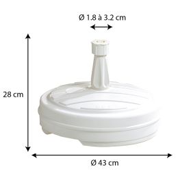 EDA Sonnenschirmstnder, Kunststoff, rund, 430 mm, wei