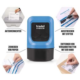 trodat Datenschutz-Rollstempel ID Protector-Set, blau