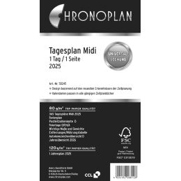 CHRONOPLAN Tagesplan 2025, 1 Tag/1 Seite, Midi, 96 x 172 mm