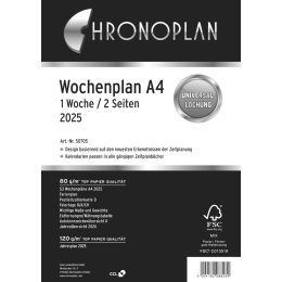 CHRONOPLAN Wochenplan 2025, 1 Woche/2 Seiten, DIN A4