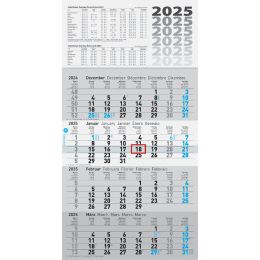 Glocken Wandkalender 4-Monats-Wandkalender UWS, 2025, grau