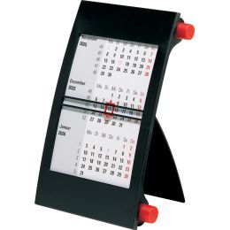 rido id Tischkalender 3-Monatskalender 2025/2026, rot