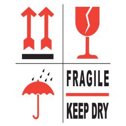 rillprint Hinweisetiketten Fragile/Keep Dry, 80 x 100 mm