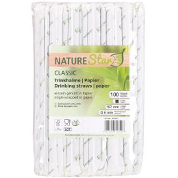 NATURE Star Papier-Trinkhalm Classic, 197 mm, schwarz