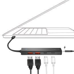 LogiLink USB Ultra-Slim-Hub, 4-Port, 2x USB-A, 2x USB-C