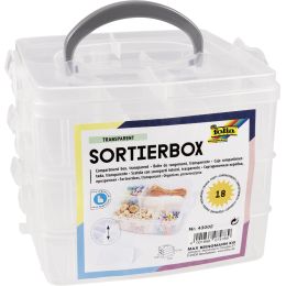 folia Sortierbox, 3 Ebenen, aus PP, transparent