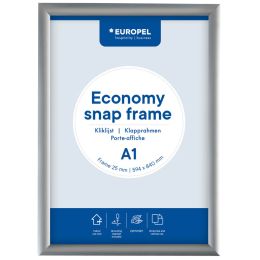 EUROPEL Plakatrahmen ECONOMY, DIN A0, 25 mm, silber eloxiert