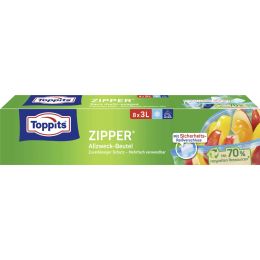 TOPPITS Allzweckbeutel mit Zipper, 28 x 1 Liter, transparent