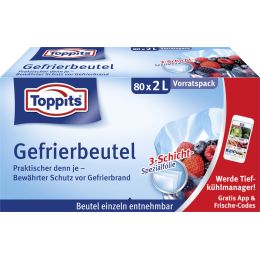 TOPPITS Gefrierbeutel, 80 x 2 Liter, 220 x 240 mm