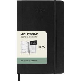 MOLESKINE Taschenkalender 2025, Wochen, P/A6, Softc.,schwarz