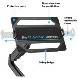 LogiLink Notebookhalterung fr Monitorarm, schwarz