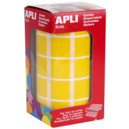 APLI Kids Sticker Creative Quadrat, auf Rolle, gelb