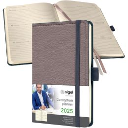 sigel Taschenkalender Conceptum Design Casual 2025,grau/wei