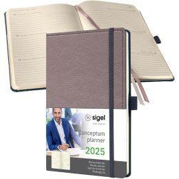 sigel Buchkalender Conceptum 2025 Design Casual, A5, taupe