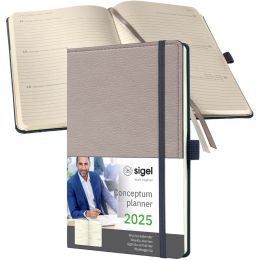 sigel Buchkalender Conceptum 2025 Design Casual, A5, taupe