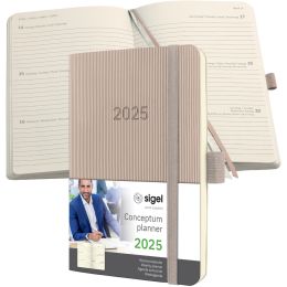 sigel Taschenkalender Conceptum 2025, ca. DIN A6, rot