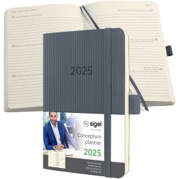 sigel Taschenkalender Conceptum 2025, ca. DIN A6, rot