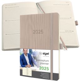 sigel Buchkalender Conceptum 2025, ca. DIN A5, taupe