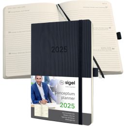 sigel Buchkalender Conceptum 2025, ca. DIN A5, grau