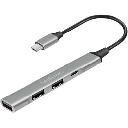 LogiLink USB 3.2 Gen1 Hub, 4-Port, Aluminiumgehuse, grau