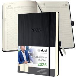 sigel Buchkalender Conceptum 2025, DIN A4+, schwarz