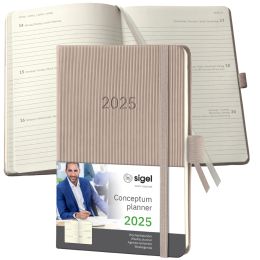 sigel Taschenkalender Conceptum 2025, ca. DIN A6,schwarz/rot