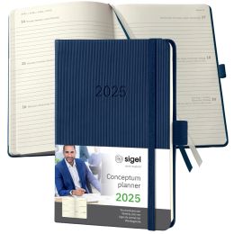 sigel Taschenkalender Conceptum 2025, ca. DIN A6,schwarz/rot