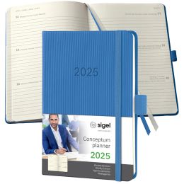 sigel Taschenkalender Conceptum 2025, ca. DIN A6,schwarz/rot