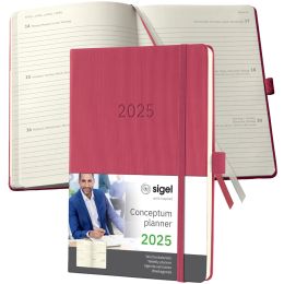 sigel Buchkalender Conceptum 2025, ca. DIN A5, schwarz/rot