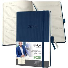 sigel Buchkalender Conceptum 2025, ca. DIN A5, blau