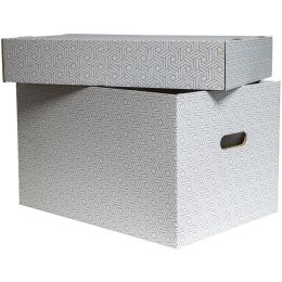 SMARTBOXPRO Aufbewahrungsbox, klein, 3er Set, wei/grau